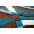 thumbnail image 3 of Premium 3D Hand Carved Modern 8X10 8X11 Rug Contemporary 2305 Brown Turquoise, 3 of 8