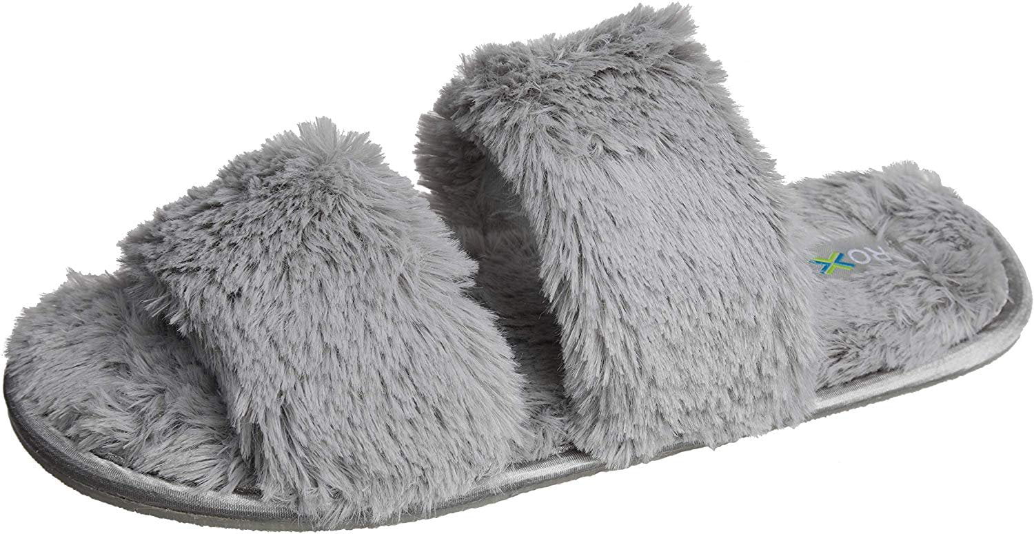 womens fuzzy slide slippers
