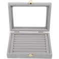 thumbnail image 3 of HAHADAXA Velvet Glass Jewelry Ring Display Stand Storage Box Ring Earrings Jewelry Box Ring Holder Case, 3 of 6