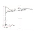 thumbnail image 2 of CorLiving 11.5ft Deluxe Tilting and Rotating Offset Patio Umbrella with Aluminum Frame and Durable Canopy, Crimson Red, 2 of 11