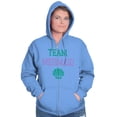 thumbnail image 5 of Team Mermaid Under the Seashell Cute Zip Hoodie Sweatshirt Women Brisco Brands M, 5 of 6