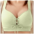 thumbnail image 2 of khonts,Women's Push up Drawstring Bras Supportive Wireless Cleavage Bra Sexy Gathering Lift Adjustable Bralettes for Large Green 46, 2 of 3