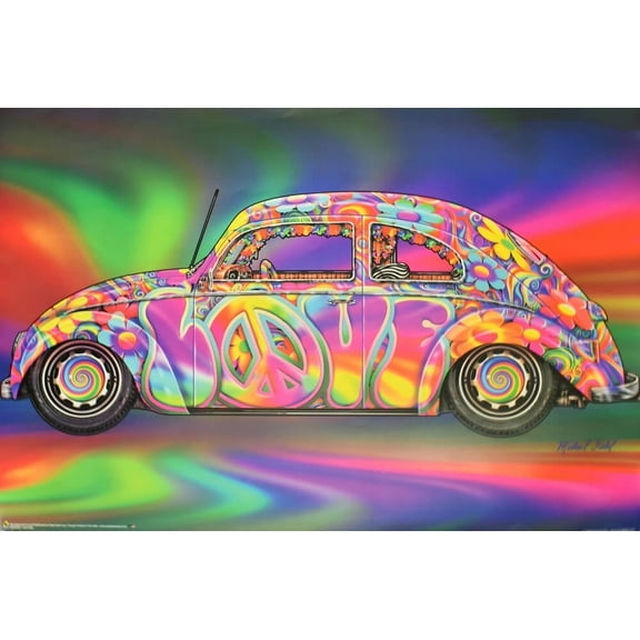 Scorpio Posters Love Bug Non-Flocked Blacklight Poster 36" x 24"