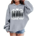thumbnail image 1 of Sudadera con capucha y estampado de corazón de San Valentín, sudadera de manga larga para niños y niñas, chaqueta para niñas de talla mediana y grande., 1 of 7