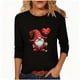 thumbnail image 5 of RKSTN Valentine's Day 3/4 Length Sleeve Womens Tops Oversized Crewneck Valentines Graphic Print Short Sleeve T Shirts Womens Casual Solid Round Neck Loose Three Quarter Sleeve Shirt Spring Clothes, 5 of 6