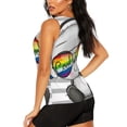 thumbnail image 3 of Balery Panda with Sun glasses Camiseta sin mangas estampada ligera para mujer, tops de entrenamiento sin mangas, camisetas de yoga transpirables de secado rápido.-X-Large, 3 of 7