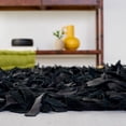 thumbnail image 4 of Safavieh Leather Dimitri Solid Shag Area Rug, Black, 5' x 8', 4 of 11