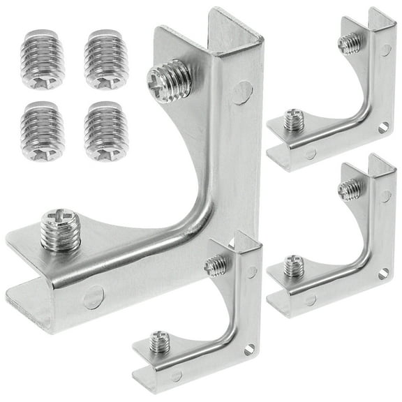 Raindrops 4 Pcs Wire Glass Clip Furniture Support Clip 5.6X5.6X2CM Silver