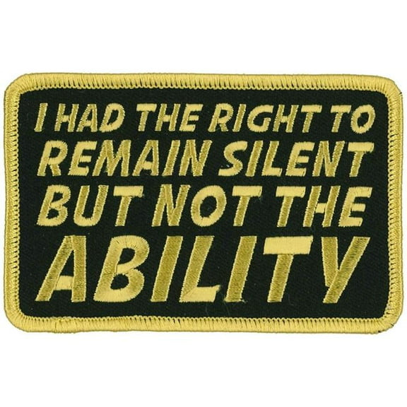Hot Leathers PPW1022 4 Inch Right to Remain Silent Patch 4 Width x 3 Height Inches