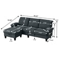 thumbnail image 5 of Soscana Sectional Sofa Couch with Reversible Storage Ottoman and Side Pockets, 3 Seat L Shaped Couch with Detachable Armrest Pillows ,Modern Linen Sofa Couch for Living Room,Apartment,Office,Studio, 5 of 11