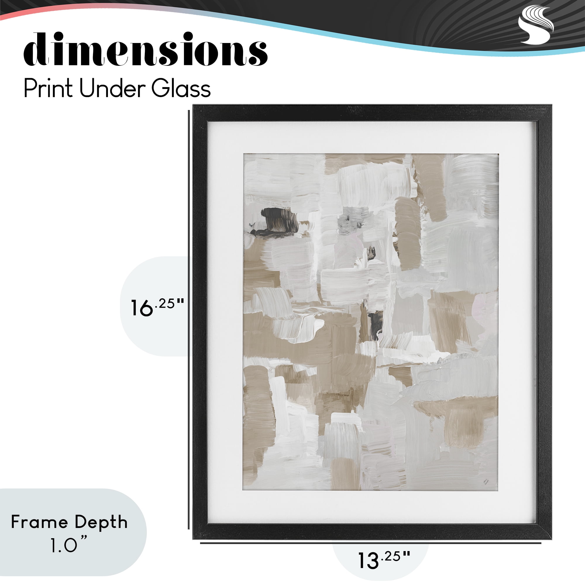 Stupell Industries Beige & White Peace Black Framed Print Under Glass, design by Lanie Loreth