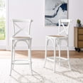 thumbnail image 3 of Modway Gear 39.5" Rattan and Elm Wood Counter Stool in White Finish, 3 of 11