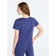 thumbnail image 3 of Joyspun Women’s Pointelle Knit Sleepwear Henley Tee with Short Sleeves, Sizes XS-3X, 3 of 5