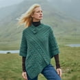 thumbnail image 3 of Aran Poncho Merino Wool Cable Knitted Women's Cape Made in Ireland, One Size, 3 of 8