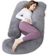 thumbnail image 1 of Almohada de embarazo AMCATON en forma de U de 150 cm con funda de terciopelo, 1 of 9