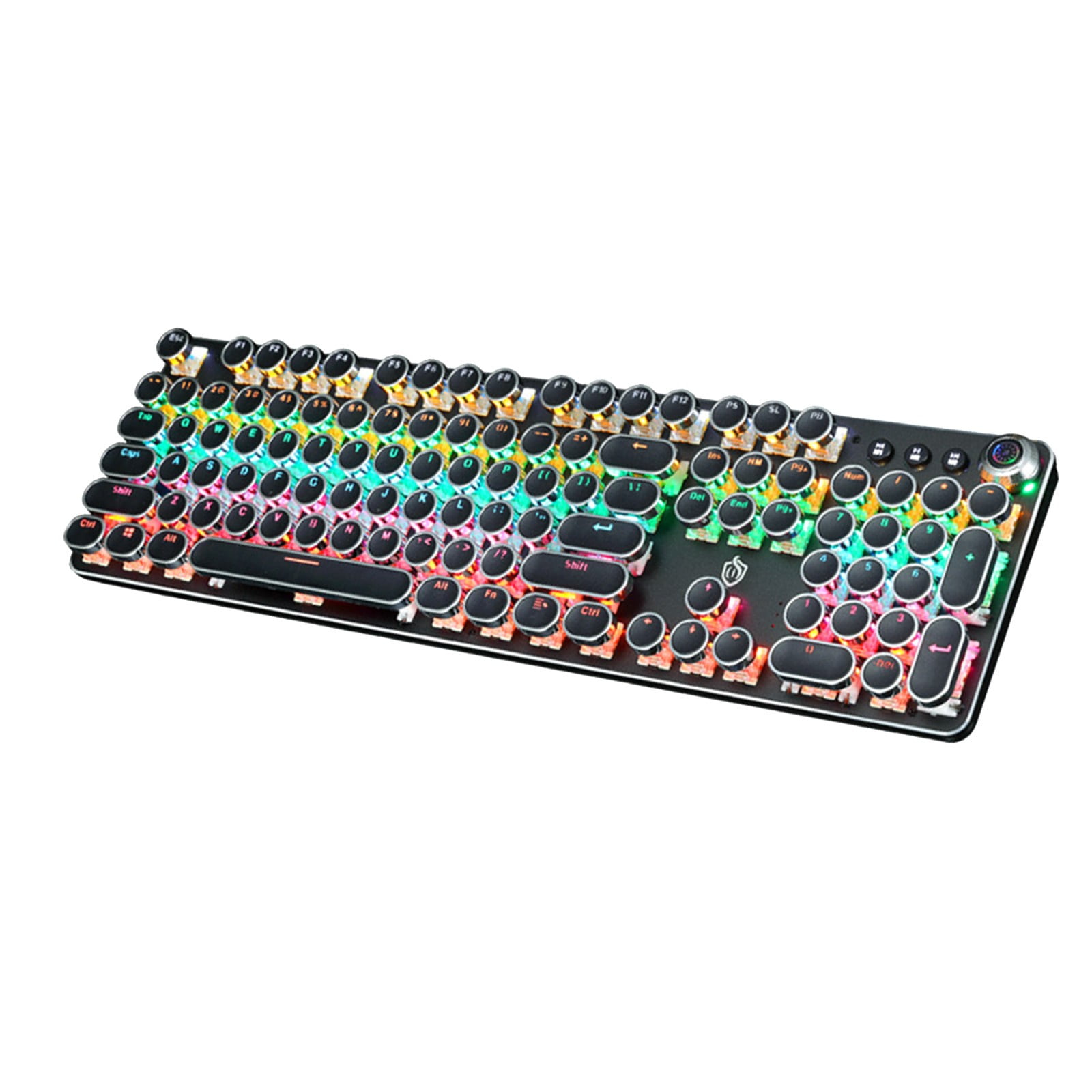 AuroraX Gaming Keyboards for Computers Mechanical Keyboard with RGB Backlit,Green Switches,Typewriter Style,Black Computer Accessories
