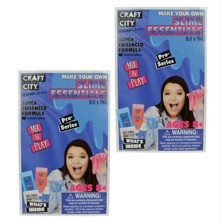 Craft City Make Your Own Slime Blue Pink Glitter Pro Series Kit By Karina Garcia 2 Pack