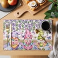 thumbnail image 2 of Blue Purple Gnomes Placemats Set of 4, Spring Hydrangea Flower Leaf Pink Plaid Placemats for Dining Table, Place Mats for Kitchen Tabletop, Waterproof Wipeable Dining Table Mats Set, 2 of 9