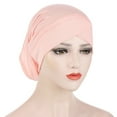 thumbnail image 4 of FADAACAI Head Wrap Womens Casual Solid Head Hat Cap Hair Cover Wrap Headwear Muslim Turban Cap Chemo Headwear for Women Soft Cotton Turbans Clearance！, 4 of 4