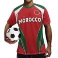 thumbnail image 5 of Mens Soccer Shirt Morocco Raglan Tops Short Sleeve Fashion Print T Shirt Round Neck Tee Top Sports Fan Casual Tops Tee L, 5 of 6