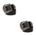 thumbnail image 1 of braveheart Sturdy Belt With Alloy Buttons Practical And Convenient For Everyday Long Fashion Embossed Pattern Rivet Belt round flowers black 115cm 2Set, 1 of 6
