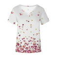 thumbnail image 4 of Azrian Womens Plus Size Tops,Fashion Women's Summer V-Neck Short Sleeve Print Casual T-shirt Blouse, 4 of 5