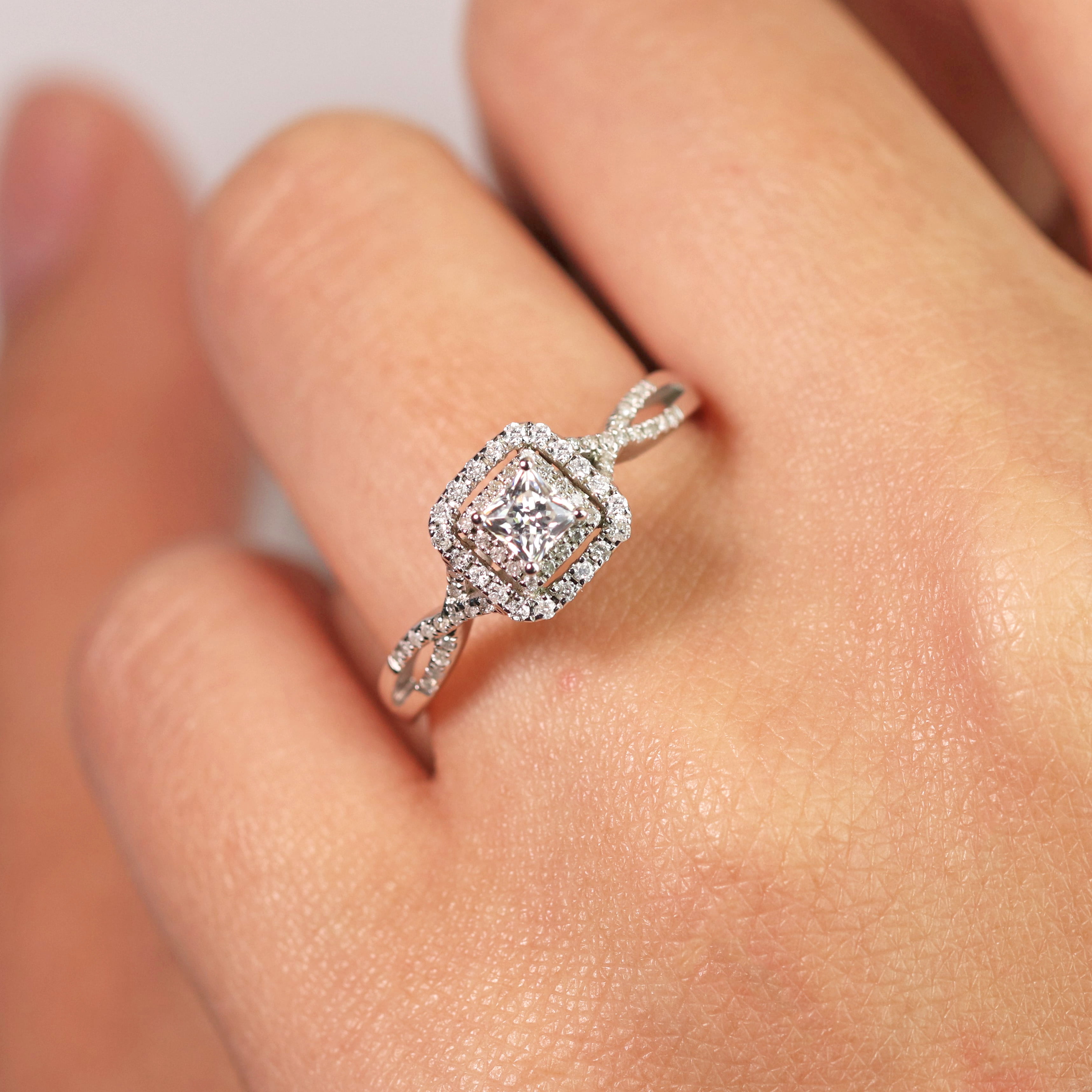 Janie: Pear Cut Halo Diamond Engagement Ring | Ken & Dana Design