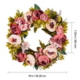 thumbnail image 3 of KFFKFF Faux Floral Wreath, 19 inches, Pink, Adorned with Peonies, Hydrangeas, Babysbreath, Suitable for All Seasons Indoor and Outdoor Home Wall Window Celebrations and Wedding Decor, 3 of 9