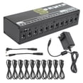 thumbnail image 1 of Tablero de efectos de fuente de alimentación de pedal guitarra eléctrica protección contra cortocircuitos/sobrecorriente enchufe 100-240VUS, 1 of 14