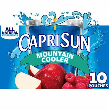 Capri Sun Mountain Cooler Mixed Fruit Naturally Flavored Kids Juice Drink (10 Ct Box, 6 Fl Oz Pouches) - Pack of 2