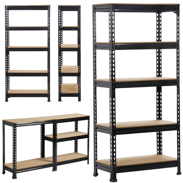 Alden Design 3 Pack 5 Tiers Metal Storage Shelf, Black