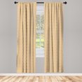 thumbnail image 3 of Ambesonne Geometric Curtains, Cats Eye Pattern, Pair of 28"x95", Orange Fern Green White, 3 of 5