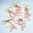 thumbnail image 2 of Cute Initial Keychain A-z Letter Sparkly Glitter Key Chain Premium Bag Charm Keychain Accessories (h,4pcs), 2 of 2