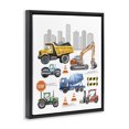 thumbnail image 2 of Stupell Industries Contemporary Keep Moving Construction Vehicles Black Floating Frame Canvas Art, 25 x 31, by Christine Simpson Art, 2 of 7