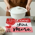 thumbnail image 4 of Red Pink Love Hearts Placemats Set of 6, Happy Valentine's Day Dining Table Place Mats Home Kitchen Decor Love you more 17.7*11.8inch, 4 of 6