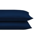 thumbnail image 2 of Ntbay 2 Pack Satin Standard Breathable Pillowcases for Hair and Skin, Ultra Soft and Smooth Pillow Cases Set with Hidden Zipper, 20" x 26", Navy Blue, 2 of 6