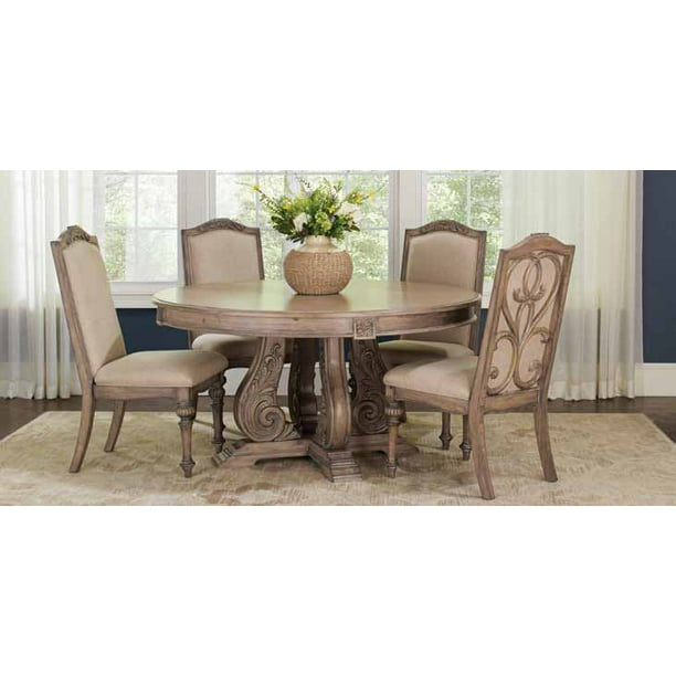 Coaster Company Ilana Round Formal Dining Table Antique Linen Com Coaster Company Ilana Round Formal, Round Formal Dining Table With Leaf