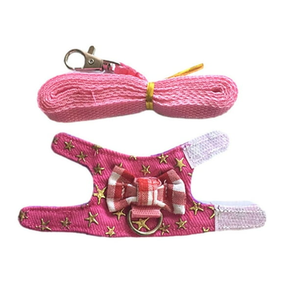 Justhard Easy To Care Rabbit Harness 鈥?For Taking Furry Friend For Stroll Strap On Harness Hamster Harness Pet Harness Guinea Pig bronzing stars,1 XS