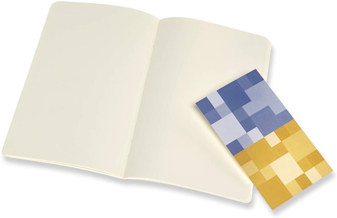Moleskine Volant Journal, Large, Plain, Forget-Me-Not Blue/Amber Yellow (5 x 8.25) (Diary)