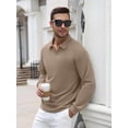 thumbnail image 5 of COOFANDY Long Sleeve Polo Shirts for Men Knit Polo Sweater Lightweight Ribbed Pullover Sweater for Men Casual Collared Shirts for Daily Life, Business and Sports in Autumn and Winter, 5 of 7