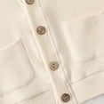 thumbnail image 4 of Hxshgdsn Childrens Knit Cardigan Sweater With Pocket Oversized Button Down Jacket Winter Trendy Tops Beige 3-4 Years, 4 of 5