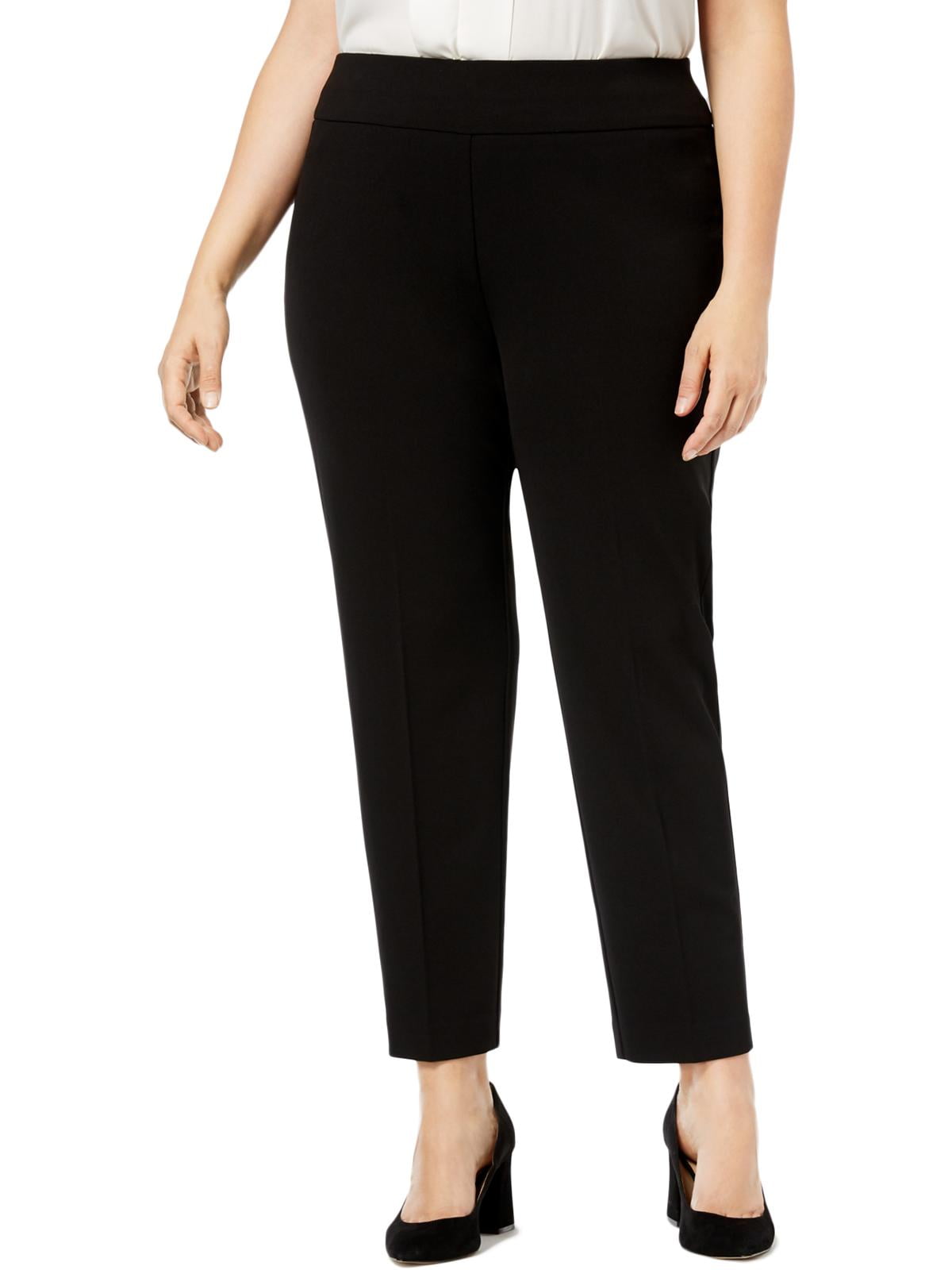 Nine West Womens Plus Office Workwear Pants Black 3X