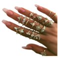 thumbnail image 2 of Jewelry On Clearance Joint Set Of 19 Retro Hollow Star Shape Drop Set Combination Silver, 2 of 9