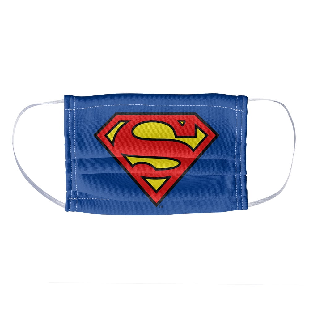 Superman Classic S Shield Logo 1-Ply Reusable Face Mask Covering, Kids