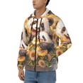 thumbnail image 3 of Goofa Cute Panda Sunflower Pattern Mens Full-zip Hoodie, Zip-up Pullover Hooded Sweatshirt, Kangaroo Pocket Hoodie Ideal for Daily Wear, Travel, and Home-XX-Large, 3 of 5