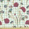 thumbnail image 2 of Ambesonne Floral Fabric by the Yard Upholstery, Calm Tones Wildflowers Art, 1 Yard, Dark Magenta Multicolor, 2 of 5