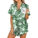 thumbnail image 3 of Ekouaer Womens Satin Pajamas Set Button Down 2 Piece Silk Pjs Shorts Set Ruffle Lingerie Notch Collar Sleepwear S-XXL, 3 of 5
