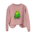 thumbnail image 4 of Caywon Women's Christmas Printed Sweater Round Neck Long Sleeve Knit Sweater Top Festive Christmas Patterns Classic Round Neck Design, 4 of 4
