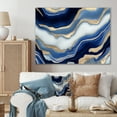 thumbnail image 2 of Designart Vibrant Blue And Gold Flow Art III Canvas Wall Art, 2 of 5