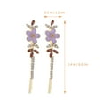 thumbnail image 2 of WRITWAA 1Pair Rhinestone Flower Hair Barrettes Purple Decorative Bobby Pins for Secure Hair Styling, 2 of 7